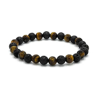 Tigerauge · Lavastein - Armband Fokus
