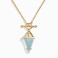 Luna Pyramide - Halskette  Dein Heiliges Chakra Gold Aquamarin 