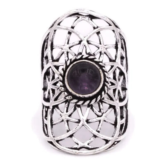 Amethyst Ring Blume - Entspannung Dein Heiliges Chakra