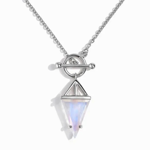 Luna Pyramide - Halskette  Dein Heiliges Chakra Silber Mondstein 