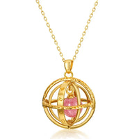 Luxus 18k Gold Globus Halskette - Lebensfreude