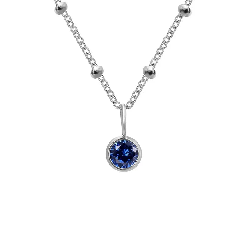 SAPHIR Drop - Halskette Weisheit Halskette Dein Heiliges Chakra Silber
