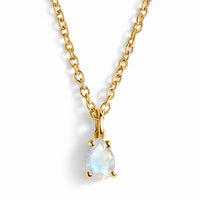 MONDSTEIN Tropfen Halskette - Intuition & Weiblichkeit Halskette Dein Heiliges Chakra Gold