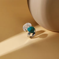 Chrysokoll & Bergkristall Ring - Klarheit & Frieden Ringe Dein Heiliges Chakra