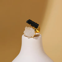 TURMALIN & BERGKRISTALL Ring - Starker Schutz Ringe Dein Heiliges Chakra