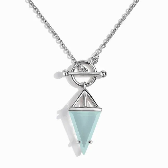 Luna Pyramide - Halskette  Dein Heiliges Chakra Silber Aquamarin 