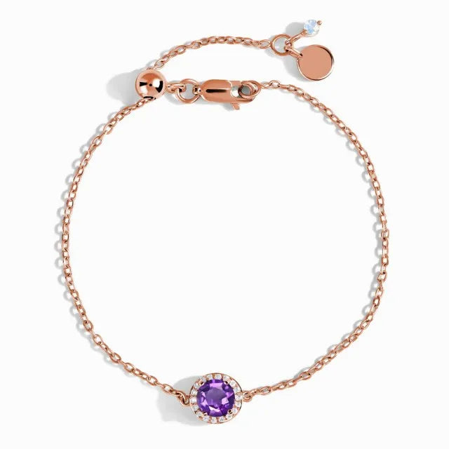 Magisches Armband - Du wählst  Dein Heiliges Chakra Amethyst 18k Roségold 