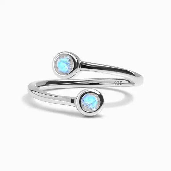 Doppel Mond Ring - Intuition & Weiblichkeit  Dein Heiliges Chakra 925er Silber  