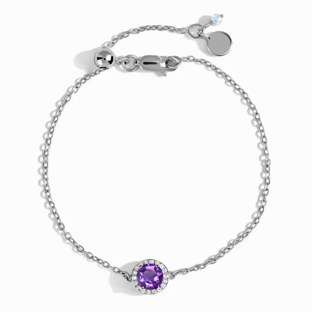 Magisches Armband - Du wählst  Dein Heiliges Chakra Amethyst 925er Silber 