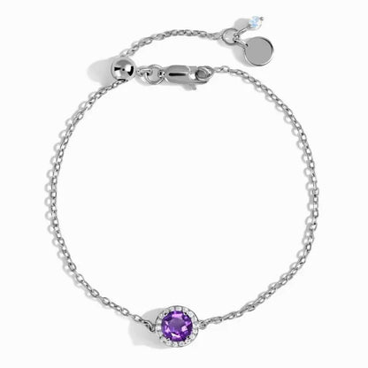 Magisches Armband - Du wählst  Dein Heiliges Chakra Amethyst 925er Silber 