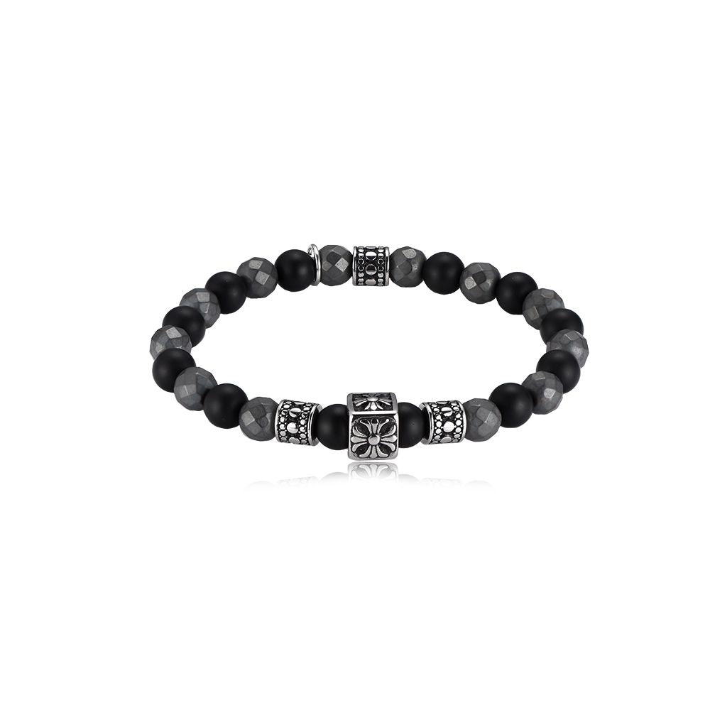 Hämatit & Turmalin Armband  Dein Heiliges Chakra silber  