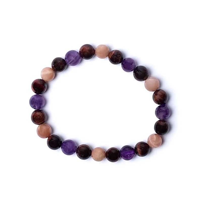 Tigerauge Sonnenstein Amethyst Armband - Solar Soul Armbänder Dein Heiliges Chakra