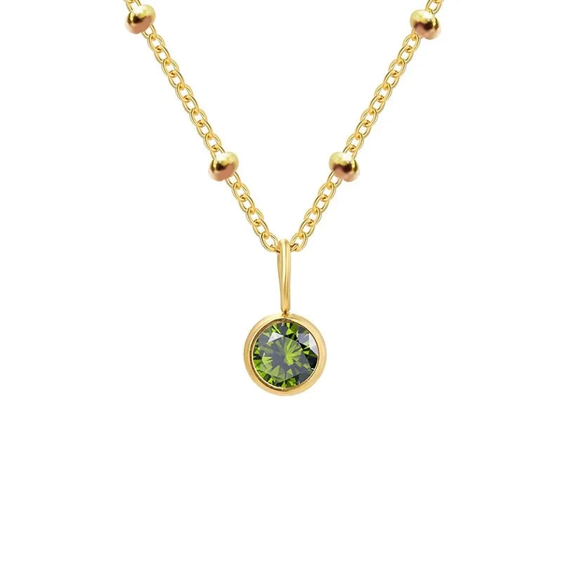 PERIDOT Drop Halskette - Stein des Reichtums Halskette Dein Heiliges Chakra Gold