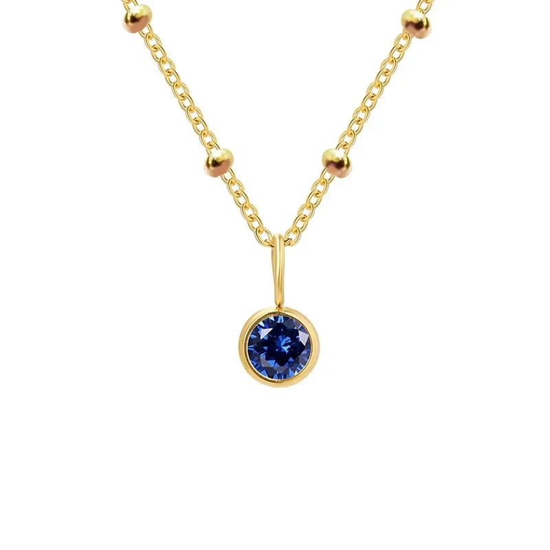 SAPHIR Drop - Halskette Weisheit Halskette Dein Heiliges Chakra Gold
