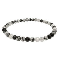 TURMALIN BERGKRISTALL 4-5mm Armband - Anti Negative Energie