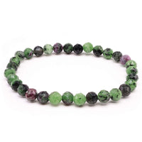 RUBIN-ZOISIT 6mm facettierte Perlen Armband - Lebensfreude