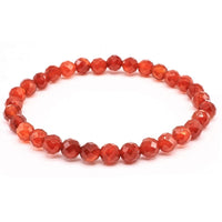 KARNEOL 6mm facettierte Perlen Armband - Lebensfreude