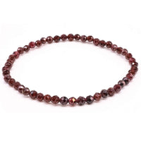 GRANAT 4mm facettierte Perlen Armband - innere Stärke