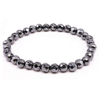 HÄMATIT 6mm facettierte Perlen Armband - Mut