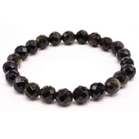 Gold Obsidian 8mm facettierte Perlen Armband -  Schutz & Wahrheit