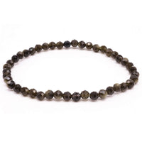Gold Obsidian 4mm facettierte Perlen Armband -  Schutz & Wahrheit