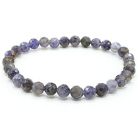 Cordierit mit 6mm facettierten Perlen Perlen Armband - Intuition & innere Klarheit
