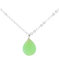 JADE 925 Silber Tropfen Halskette - Glück