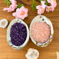 Duales Kristallfeld – Klärung & Herzaufladung Dein Heiliges Chakra NUR Amethyst & Rosenquarz