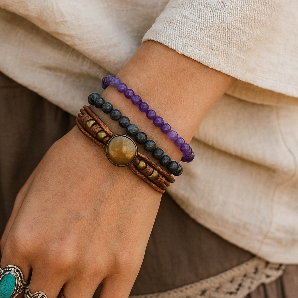 Amethyst Armband - Entspannung 4-5mm Armbänder Dein Heiliges Chakra