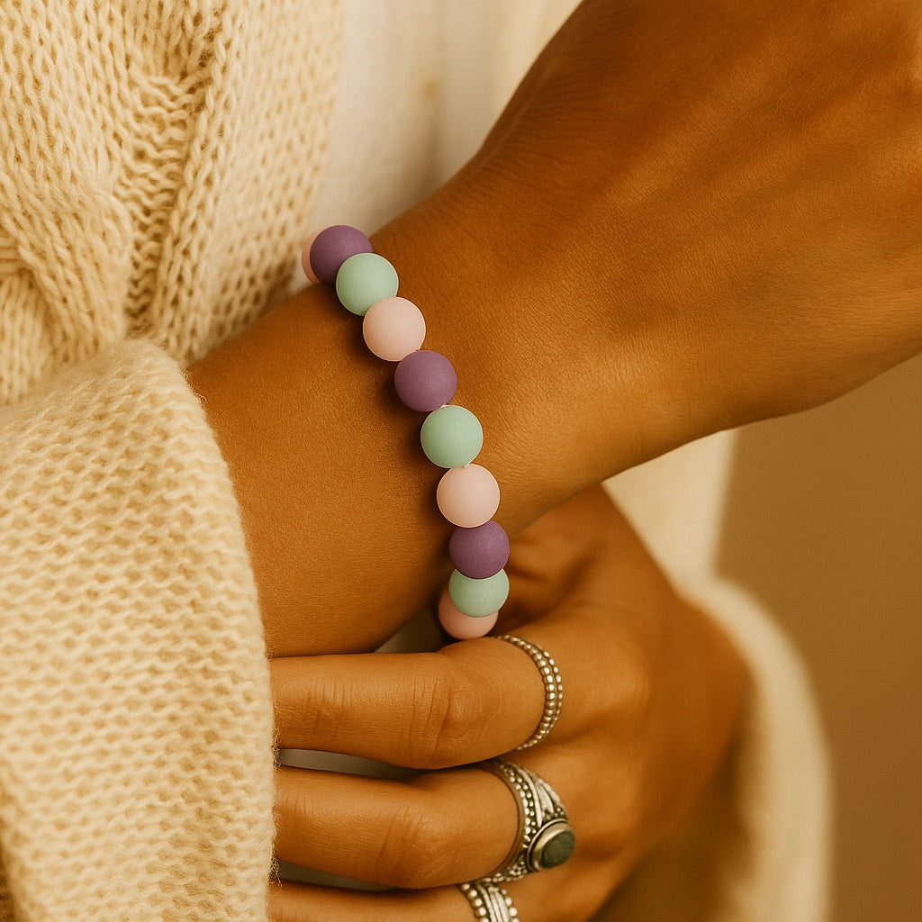 AMETHYST AQUAMARIN ROSENQUARZ Armband - Seelenbalance Armbänder Dein Heiliges Chakra