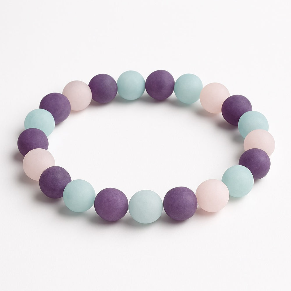 
                  
                    AMETHYST AQUAMARIN ROSENQUARZ Armband - Seelenbalance Armbänder Dein Heiliges Chakra
                  
                