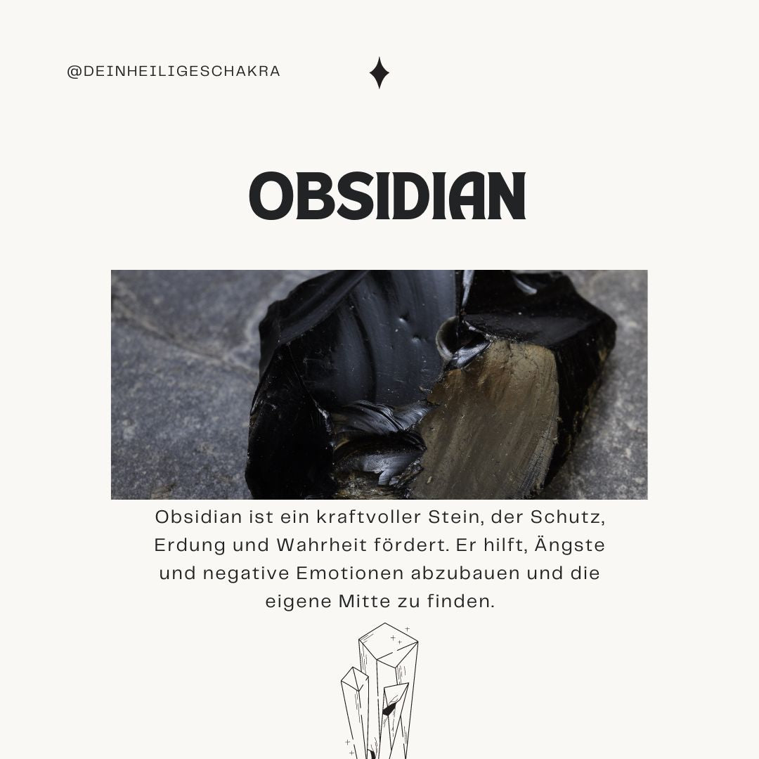 OBSIDIAN Mond Anhänger - Schutz 0 Dein Heiliges Chakra   