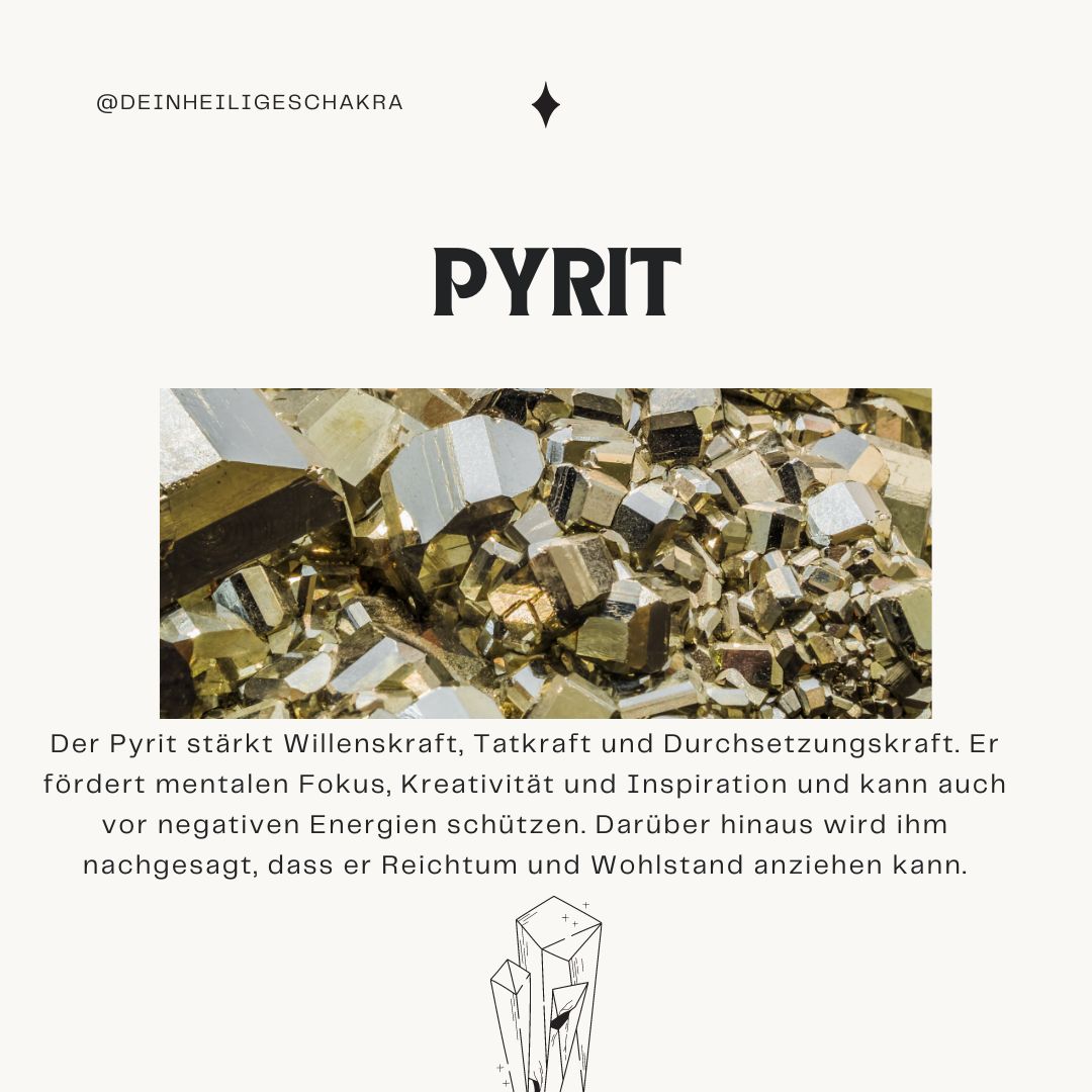 PYRIT Trommelstein - der Geldmagnet  Dein Heiliges Chakra   