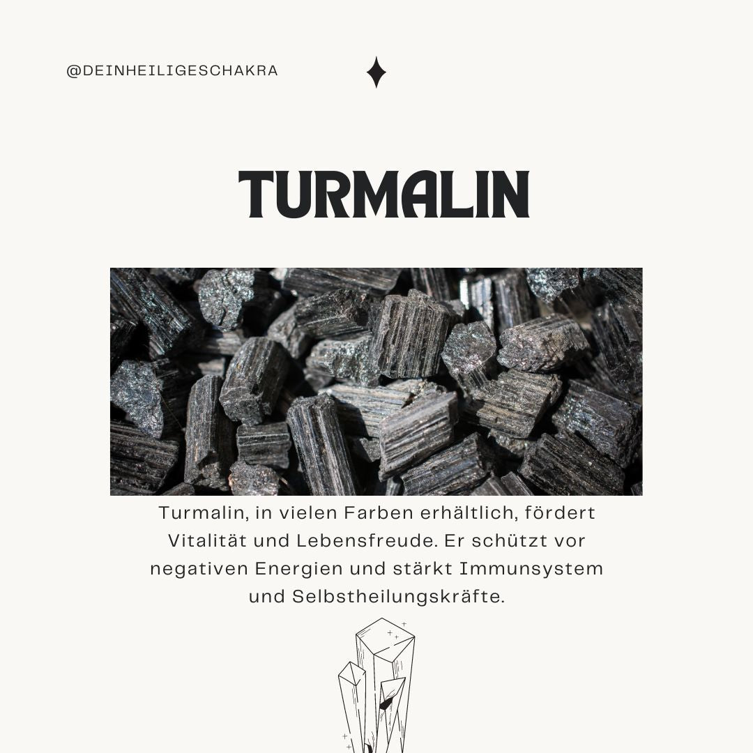 TURMALIN & BERGKRISTALL Ring - Starker Schutz  Dein Heiliges Chakra   