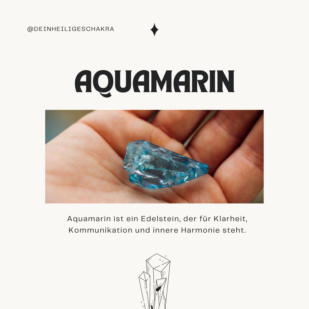 AQUAMARIN Trommelstein - Gelassenheit & Mentale Stärke  Dein Heiliges Chakra   