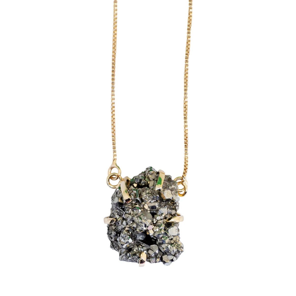 PYRIT Halskette 18k gold - Wohlstand, Reichtum Halskette Dein Heiliges Chakra