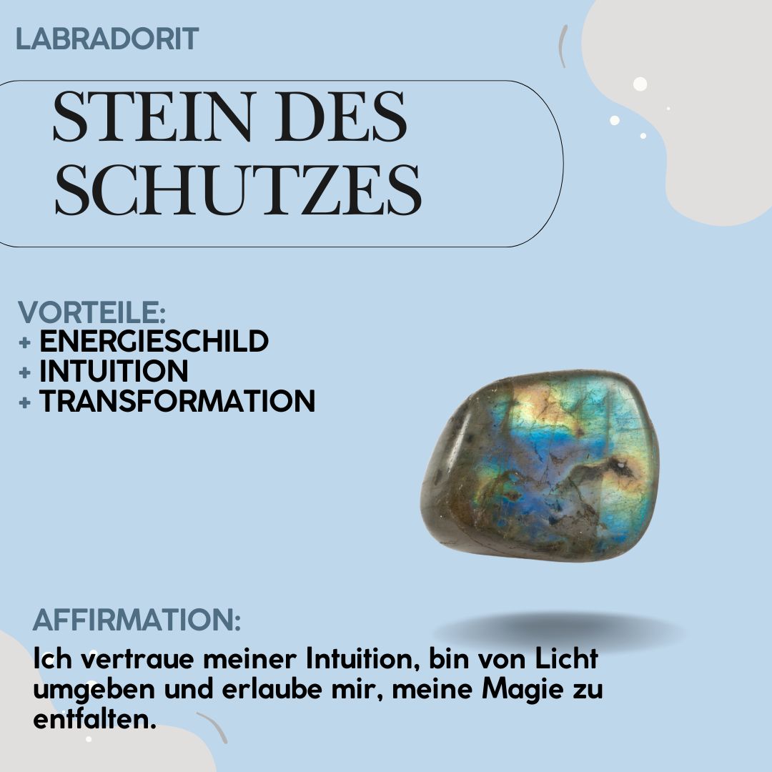 LABRADORIT Luna Halskette - Schutz Halskette Dein Heiliges Chakra