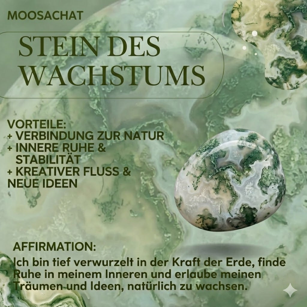 MOOSACHAT Ring - Wachstum 925er Silber Ringe Dein Heiliges Chakra