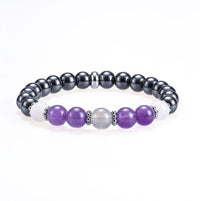 Hämatit, Amethyst, Rosenquarz und Labradorit 8mm Armband - innere Balance