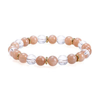 Bergkristall und Sonnenstein 8mm Armband - Lebensfreude