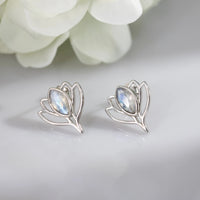 Lotus - Ohrringe Ohrringe Dein Heiliges Chakra Labradorit Silber