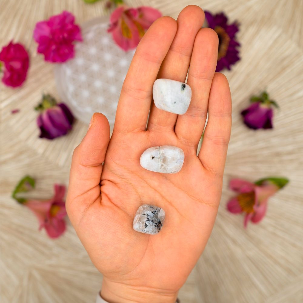 MONDSTEIN Trommelstein - Feminine Energie Kristalle Dein Heiliges Chakra