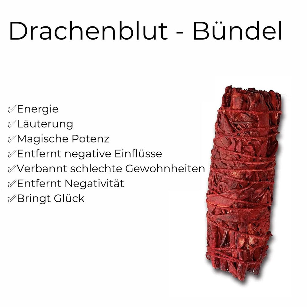 
                  
                    Drachenblut-blaue Rose-Bündel - Reinigung, Schutz & Liebe Räucherbündel Dein Heiliges Chakra
                  
                